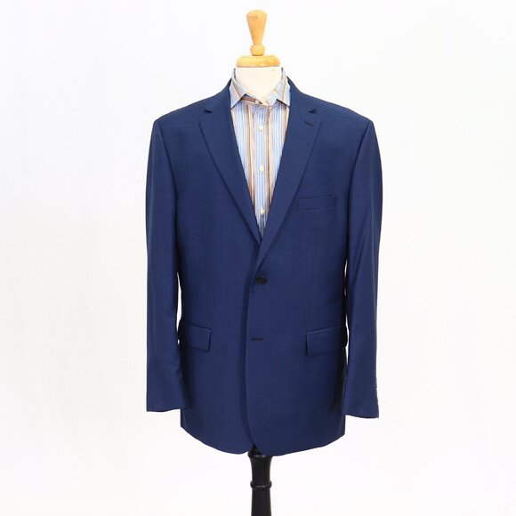 Jos. A. Bank 46L Blue Solid 2-Button Sport Coat Blazer Jacket P096